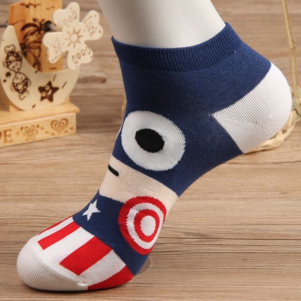 

autumn winter fashion creative superman print breathable middle cotton socks for men middle socks male novelty sock, Black