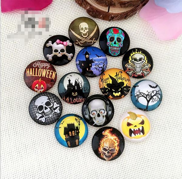 Accessori per frigoriferi creativi per frigorifero per gioielli Halloween Serie Time Gem Round Glass Patch