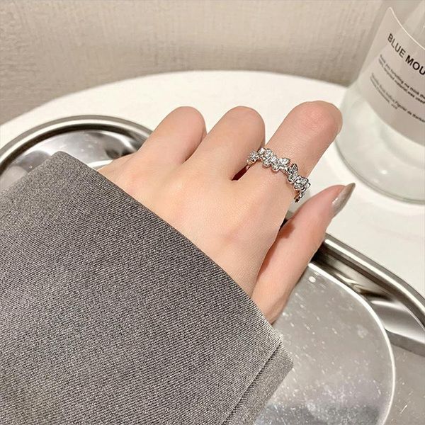 

women ring butterfly rings for woman fashion jewellery wedding couples cute korean silver color metal rhinestone opening anillos, Golden;silver