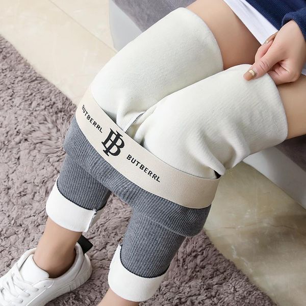 

2019 autumn winter leggings women's keep warm solid leggings for women thick velvet leggings super elastic black grey