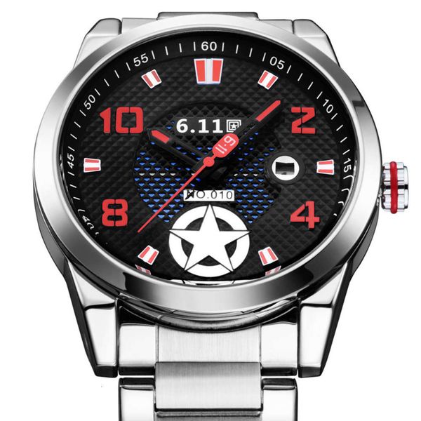 

watch 6.11 optical quartz energy watch light energy meter steel belt waterproof belt calendar light energy meter, Slivery;brown