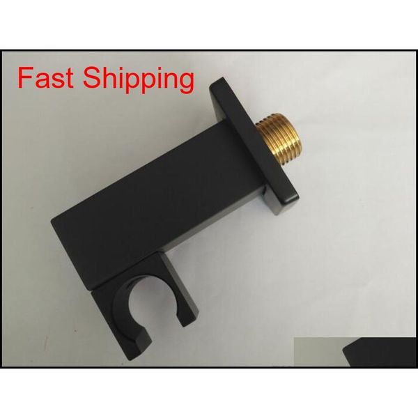 

matte black brass handheld shower holder support rack with or without hose connector wall elbow uni qylvee sports2010