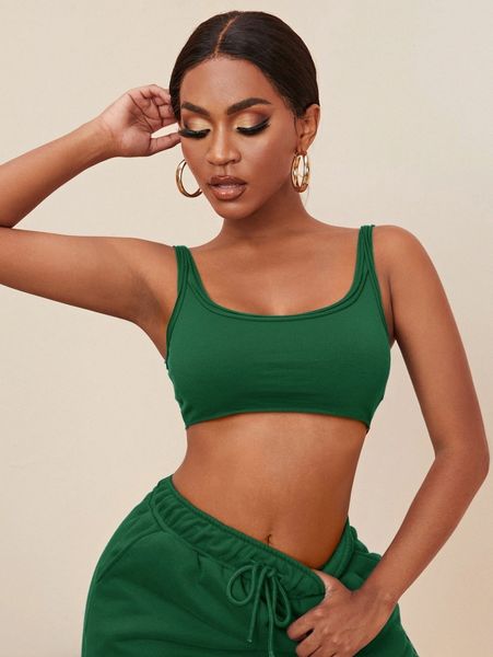 

sxy solid cropped tank k791#, White