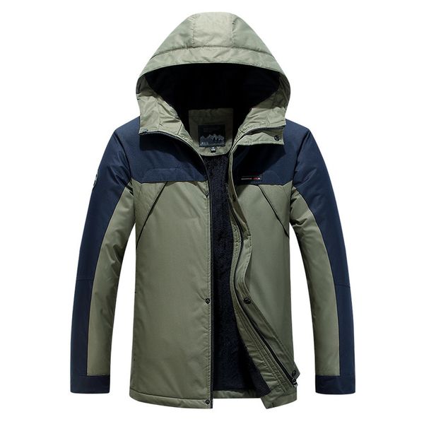 

2021 new spring autumn outdoor fleece lined waterproof softshell trekking jacket men colorblock windbreaker coat 5a8m, Black