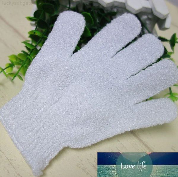 

factory3gecwhite exfoliating nylon body cleaning shower glove five fingers bath bathroom gloves home supplies