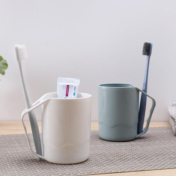 

bring handle two-in-one plain colour brush one 's teeth cup household plastic gargle cup lovers mug for mouth-rinsing or1