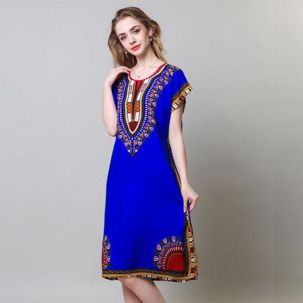 

loose african dress for women dashiki tribe totem 3d print long robe plus size female riche bazin street wear vestido dress, Red