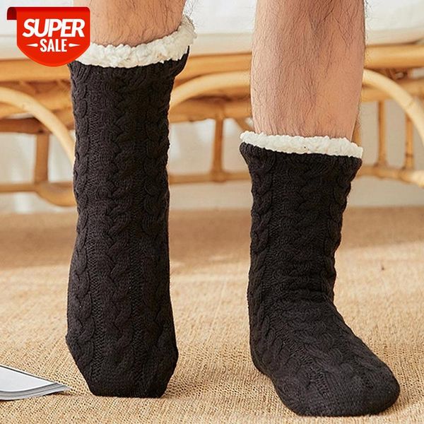 

2021 new men slippers indoor floor socks shoes men winter fur slippers men warm plush solid bedroom slippers flip flops #cz6y, Black