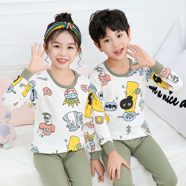 

autumn winter new pants, cotton underwear suit for boys and girls, pajamas, children's home cloth, Blue;red