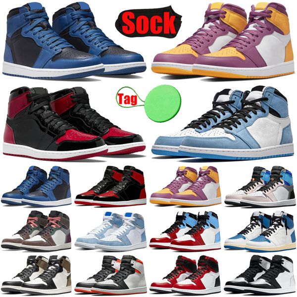 

dark marina blue basketball shoes 1 1s mens womens jumpman bred patent fragment turbo green brotherhood dark mocha men women trainers sports, White;red