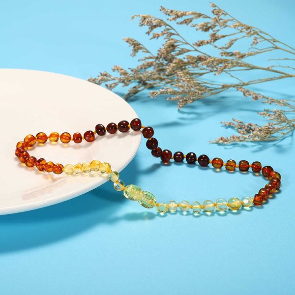 

classic natural amber necklace certificate authenticity genuine baltic amber stone childre necklace baby gift 14 color, Silver