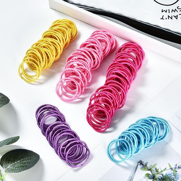 

50/100/200pcs/bag children cute candy cartoon solid elastic hair bands girls lovely srunchies rubber bands kid hair accessories q qyliln