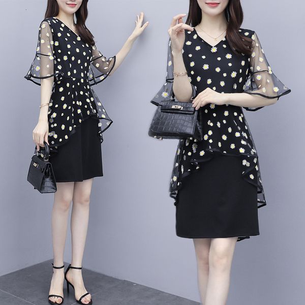 

womens plus size crocheted shreds party with neckline v summer short sleeves dressed as casual beach bgk2, Black;gray