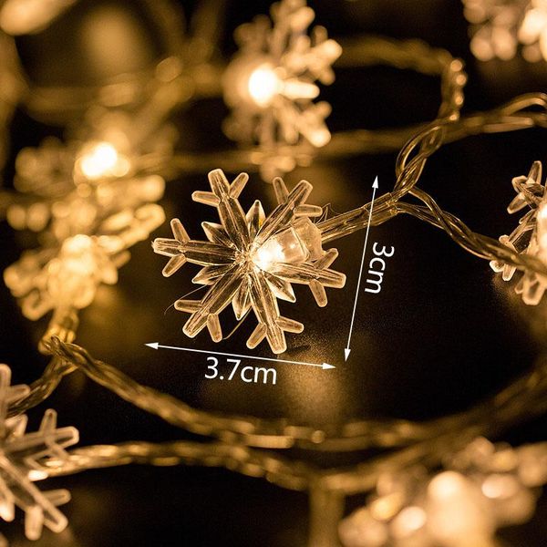 

20leds снежинка светание светодиодная строка ligh howing гирлянда рождественская елка декор для дома открытый декор вечеринки питание от бат