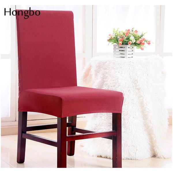 

hongbo 1 шт. стрелковая обеденный стул крышка сплошной цвет для ресторана свадьбы банкетный отель country cover fundas de sillas elastas f b