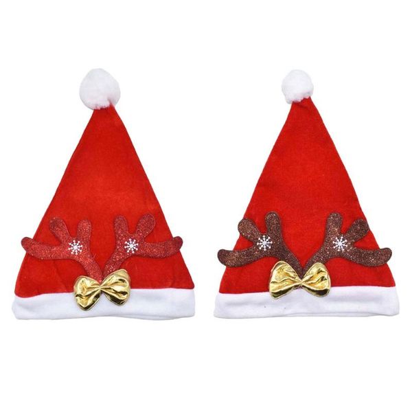 

2pcs christmas hat antler decorated hat christmas cap headdress for adults