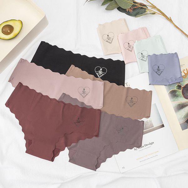 

vime women seamless panties set ice silk briefs soft under underwear mid waist lingerie panty thong 1pcs, Black;white