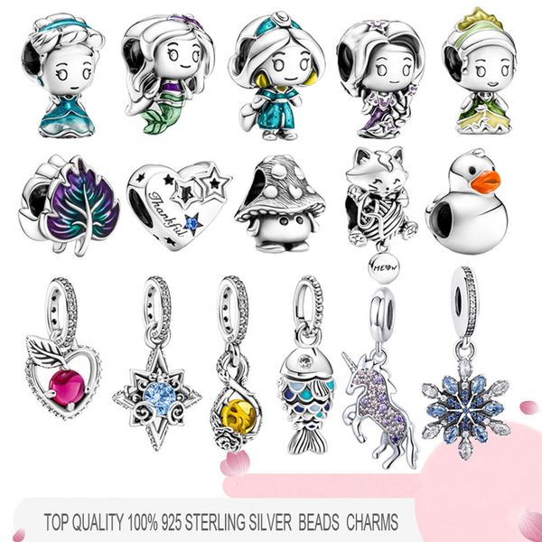 

femme 925 sterling silver beads for women diy making jewelry eternal rose blue star princess charms fit pandora bracelet trinket, Black