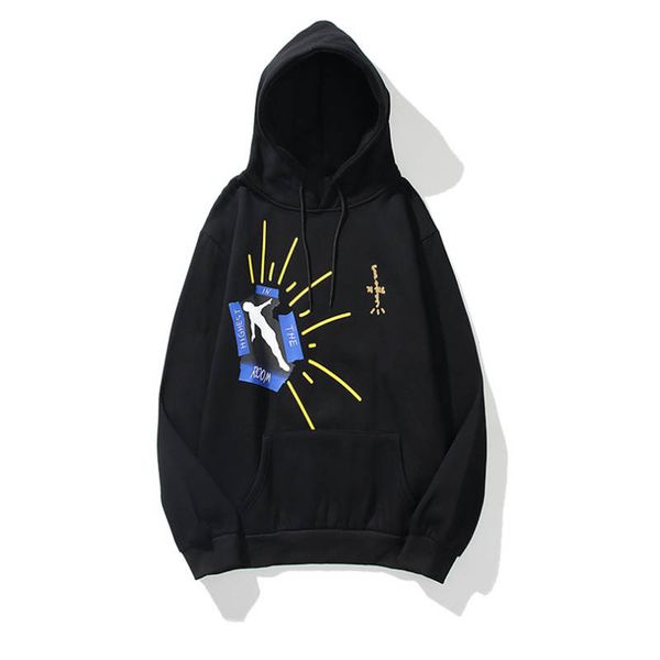 

зима новый хип-хоп astroworld алфавит лестницы печати капюшоном sweatershirts мода уличный стиль мужской случайные толстовки черный коричнев, Black
