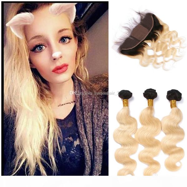 

ombre silk base 4x4 lace фронтальная с ombre волос соткать dark root blonde 1b 613 объемная волна человеческих волос с кружевом фронтальная, Black;brown
