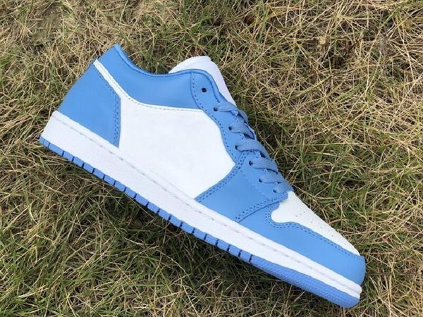 

new exclusive 1 low unc designer outdoor shoes university blue white fashion sport zapatos sneakers size 36-46