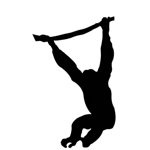 

1cm*17.4cm chimpanzees hanging from branches car trunk car sticker vinyl decal black/silver c4-1834