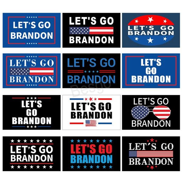 150 * 90 cm „LETS GO BRANDON“-Flagge, amerikanischer Präsident, Wahl, Joe Biden, Polyester-Banner, für drinnen und draußen, kleine Gartenflaggen, Dekoration BH5737 WLY