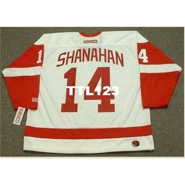 

121s #14 brendan shanahan detroit red wings 2002 ccm home hockey jersey or custom any name or number retro jersey, Black