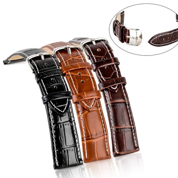 

18мм 20мм 22мм 24мм часы спортивные наручные ремешок ремешок кожаный пряжки shellhard для аксессуары стали yxlwtq bde_jewelry, Black;brown