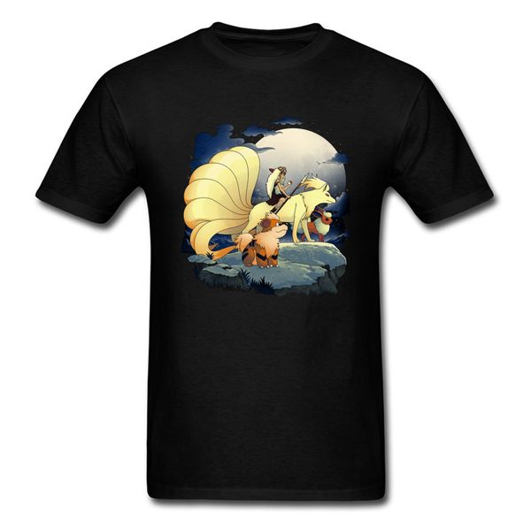 

nine tails fox student pure casual short sleeve canidae animal buddy princess full moon new sport hooded sweatshirt hoodie men t shirt