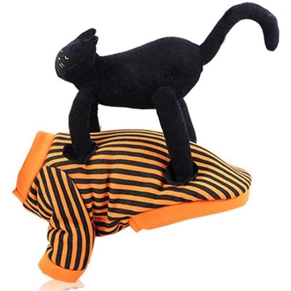 

funny black cat standing outfit dog clothes cat clothes pet halloween christmas day outfit1