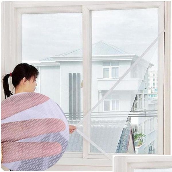 

150*130cm large window mosquito net white anti mosquito bug insect net window curtain diy flyscreen polyester qylpxl sweet07