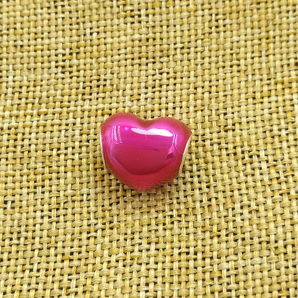 Gioielli in argento sterling 925 pandora charm Metallic Pink Heart perline Bracciali set con logo ale Bangle donna uomo regalo di compleanno San Valentino 799291C03