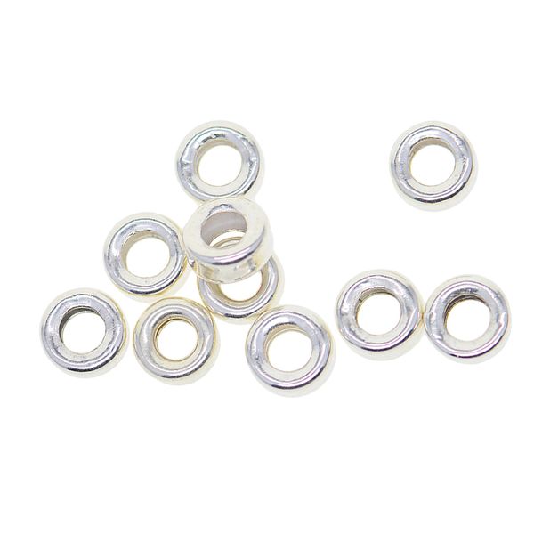 

10pcs 925 sterling silver spacer bead diy craft supply wheel 6x3mm
