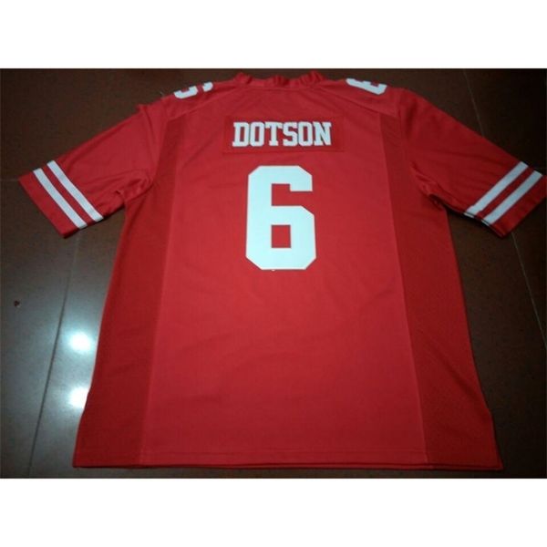 

2604 hou cougars khari dotson #6 real full embroidery college jersey size s-4xl or custom any name or number jersey, Black