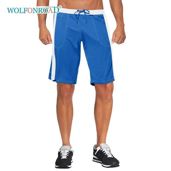 

wolfonroad breathable running shorts men's basketball sports shorts jogger gym casual home workout fitness male, Black;blue