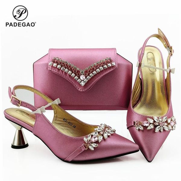 

pink color ins selling african women shoes and bag set italian lady shoes matching bag in heels with pllatform for wedding, Black