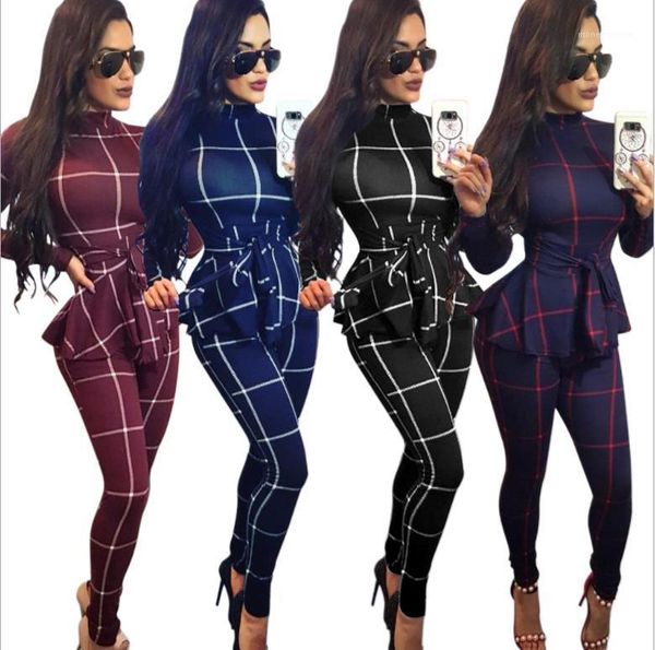

ethnic clothing 2021 africa casual plaid jumpsuit with belt1, Red