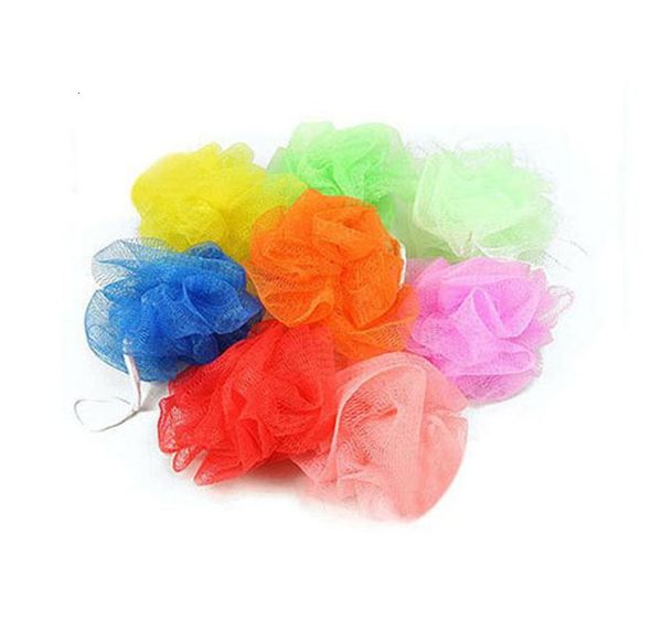 

brush multi colors 8g/15g/20g/30g pouf loofahs nylon ball, mesh bath and shower sponge free
