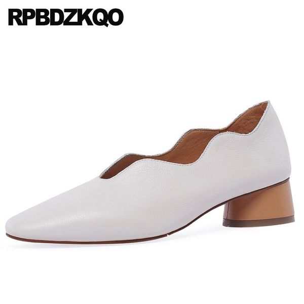 

dress shoes black retro 2021 plus size square toe 4 34 low heels office women pumps chunky court beige  42 genuine leather thick