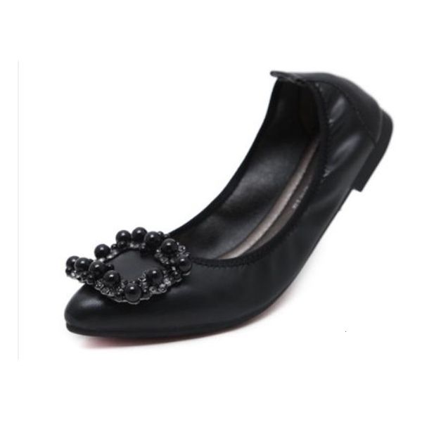 

2021 women's shoes in spring and autumn new style flat bottom pointed end @37 vq5i, Black
