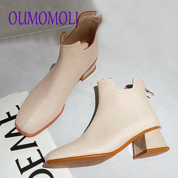 

good quality waterproof platform autumn winter new solid color square toe boots high heel ankle boots women beige black v135