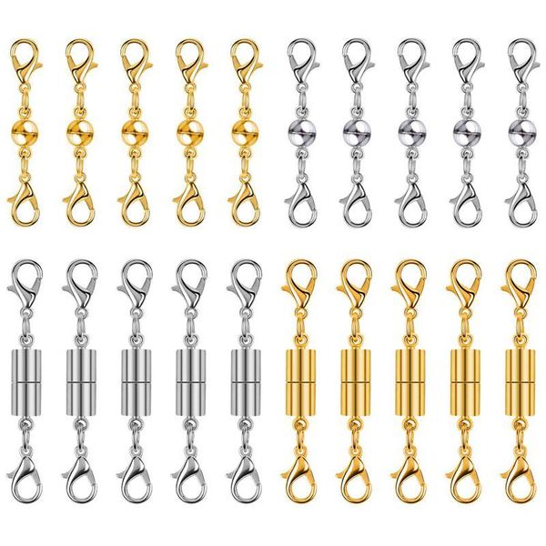 

20pcs netic clasps for jewelry, netic necklace extender clasps and closures for bracelet and jewelry making supplies, Pink;blue