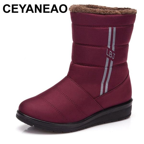 

ceyaneaowomen снег сапоги зимние женские повседневная обувь теплые fur водонепроницаемый верхняя мода non-slip sole новый стиль женщина snow, Black