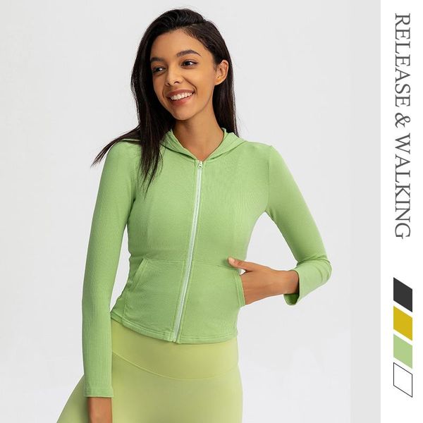 

running jackets r&w fitness sweater tight hooded jacket women sports yoga outdoor coat quick dry 2021 autumn ups, Black;red