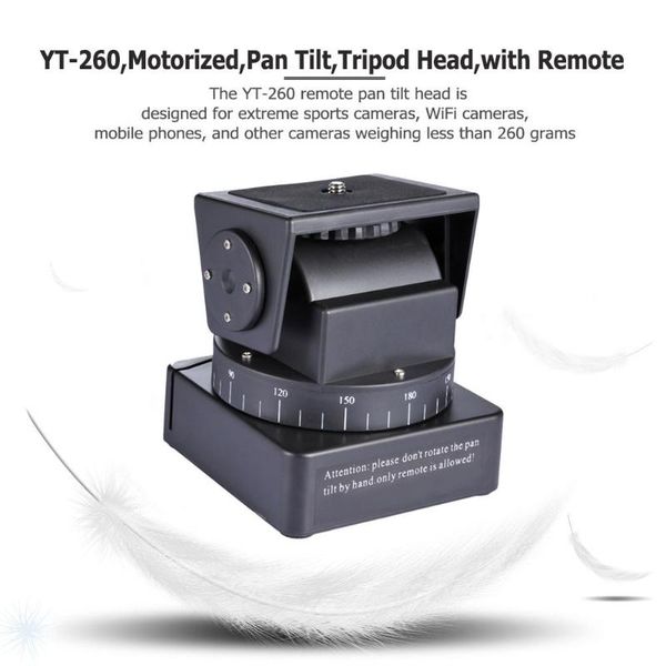 

yt-260 motorized pan tilt tripod head ptz remote control shooting camera portable professional pgraphy tool for mobile phone