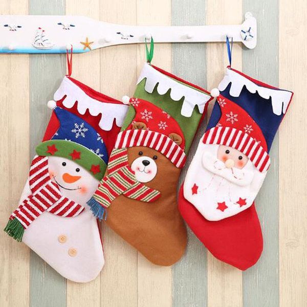 

christmas decorations stockings santa claus sock gift kids candy bag xmas noel for home tree ornaments1
