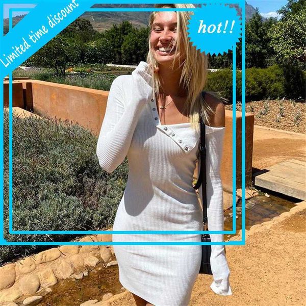 

bodycon short skirt women long mouwen soild colour vestidos summer herfst party club mini sheet dress slim 2021, Black