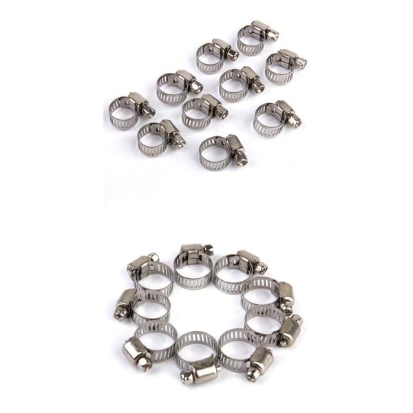 

20x adjustable car fuel pipe hose clips stainless spring clamp 8-12mm+10-16mm
