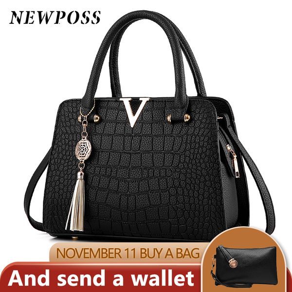 

hbp fashion women handbags tassel pu leather totes bag handle embroidery